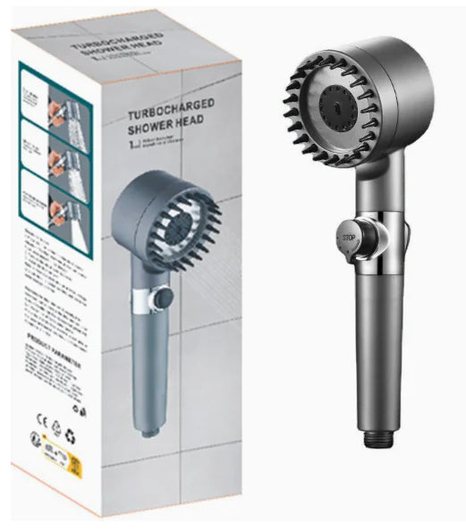 Adjustable High-Pressure Shower Head with Hose